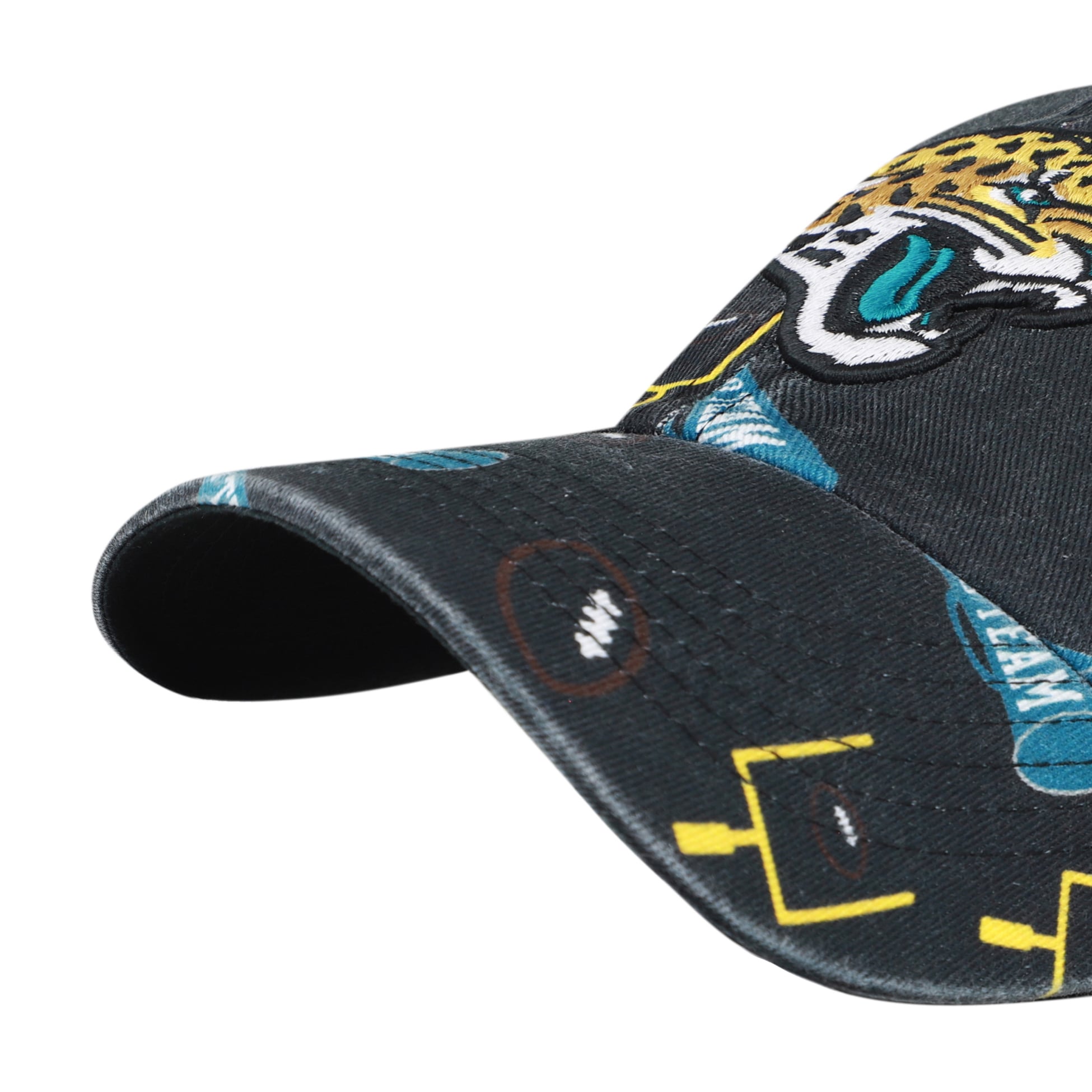 Youth '47 Black Jacksonville Jaguars Stomping Ground Clean Up Adjustable Hat