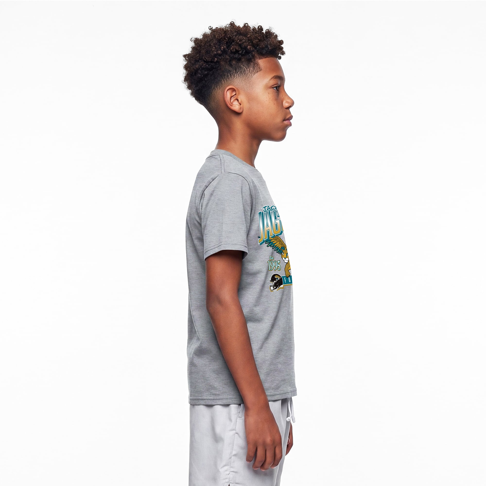 Youth Disney x Champion Heather Gray Jacksonville Jaguars Pepita T-Shirt