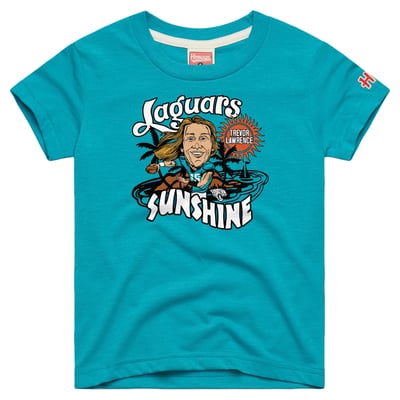 Trevor Lawrence Jacksonville Jaguars Homage Youth Caricature T-Shirt - Teal