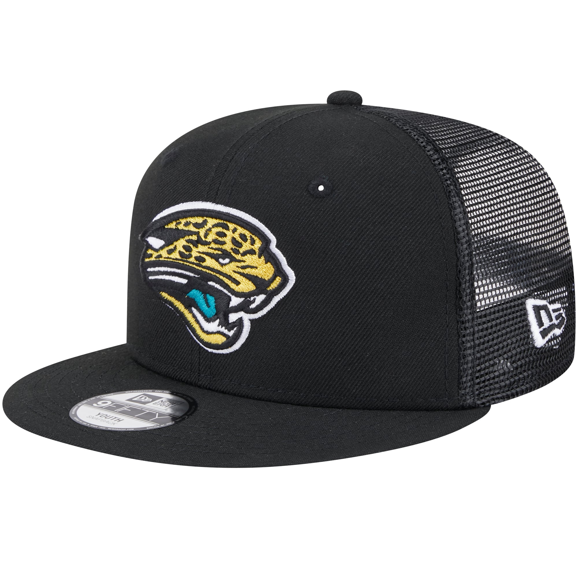Casquette Snapback 9FIFTY Main Trucker bleu sarcelle Jacksonville Jaguars New Era pour jeune