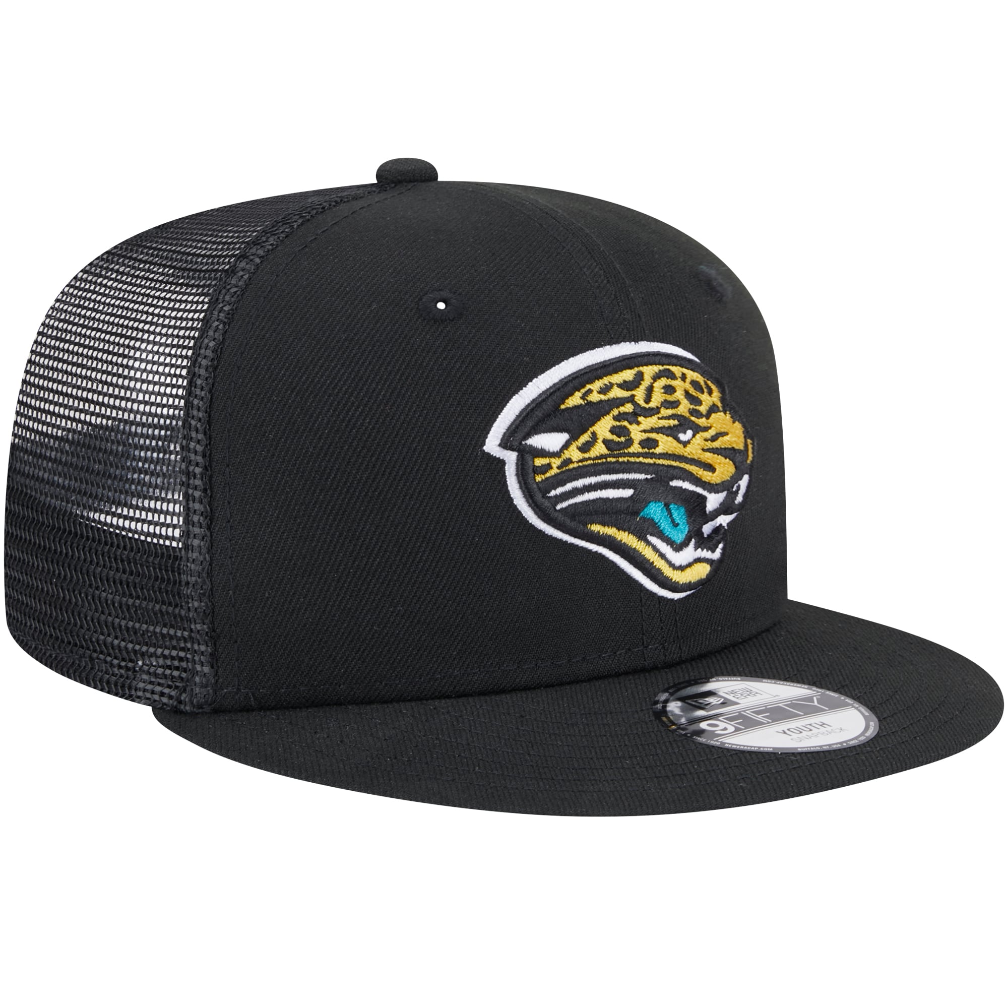 Casquette Snapback 9FIFTY Main Trucker bleu sarcelle Jacksonville Jaguars New Era pour jeune