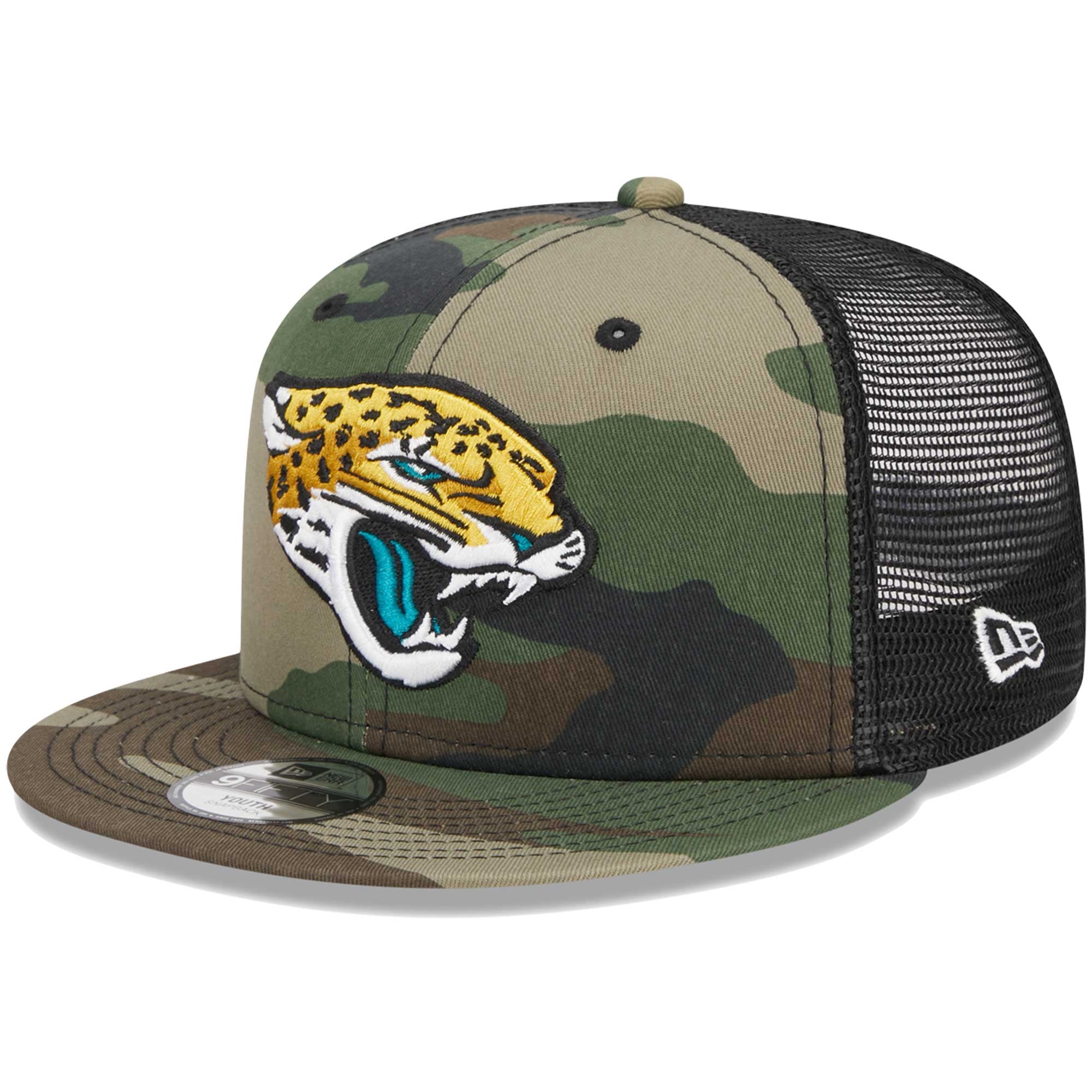 Casquette New Era Camo Jacksonville Jaguars Main Trucker 9FIFTY Snapback pour jeune