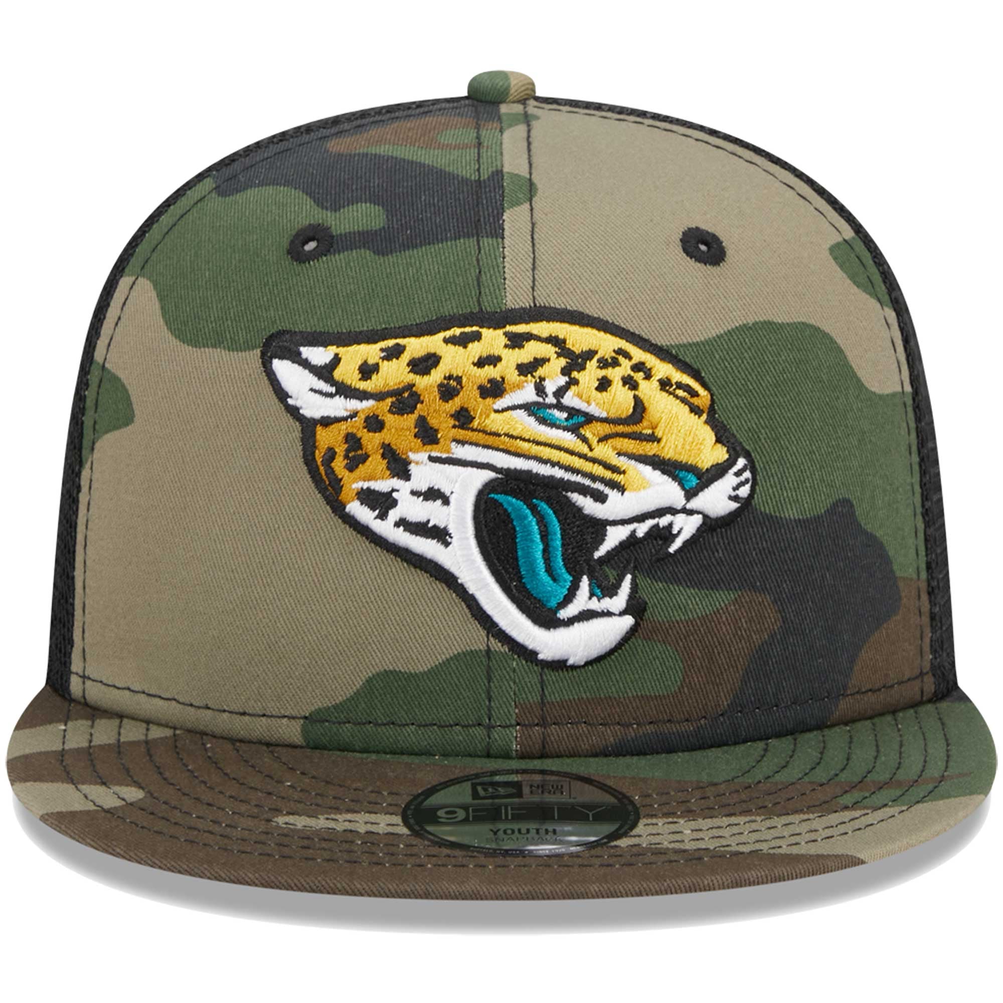 Casquette New Era Camo Jacksonville Jaguars Main Trucker 9FIFTY Snapback pour jeune