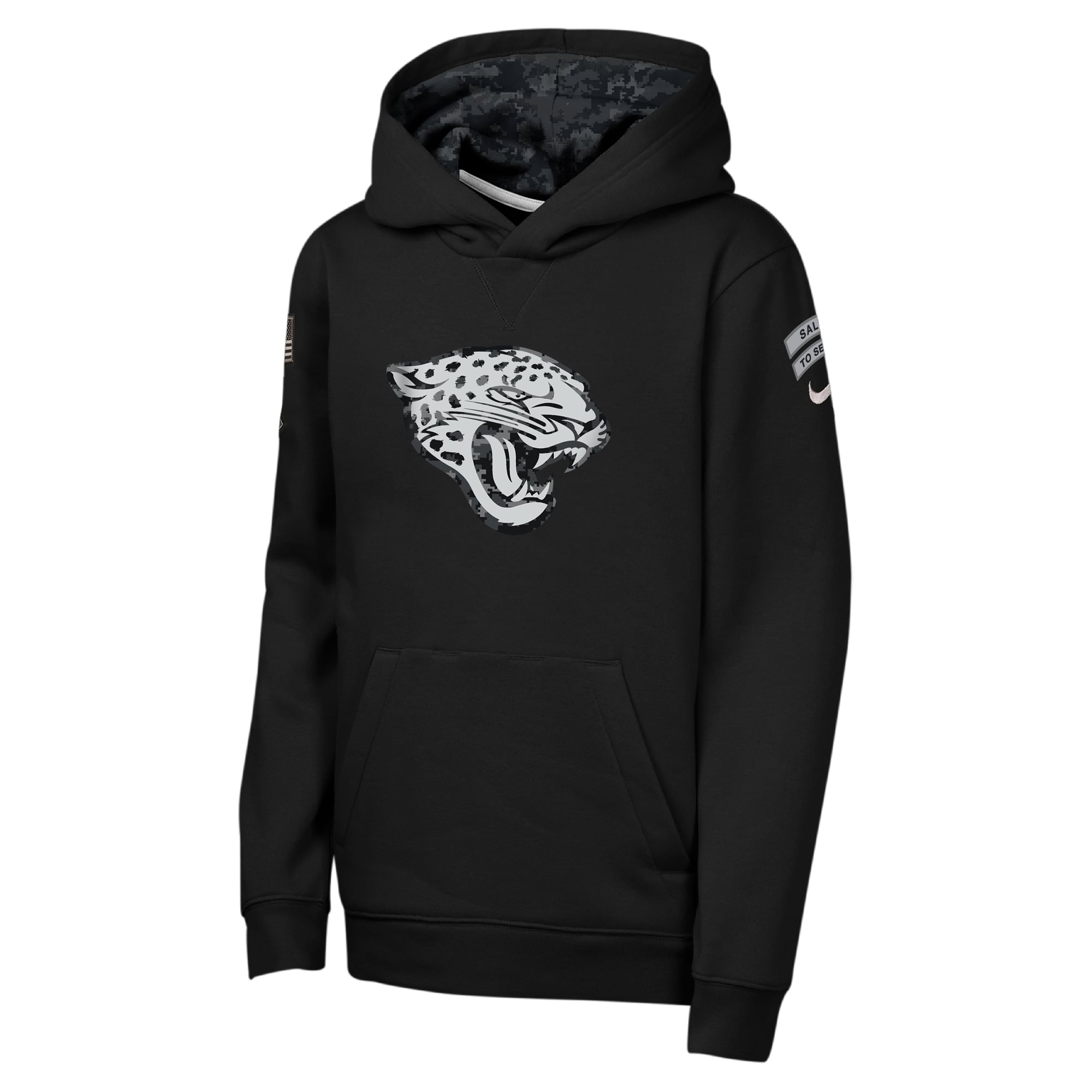 Sweat à capuche polaire Nike noir pour jeunes, Jacksonville Jaguars 2026 Salute to Service Club