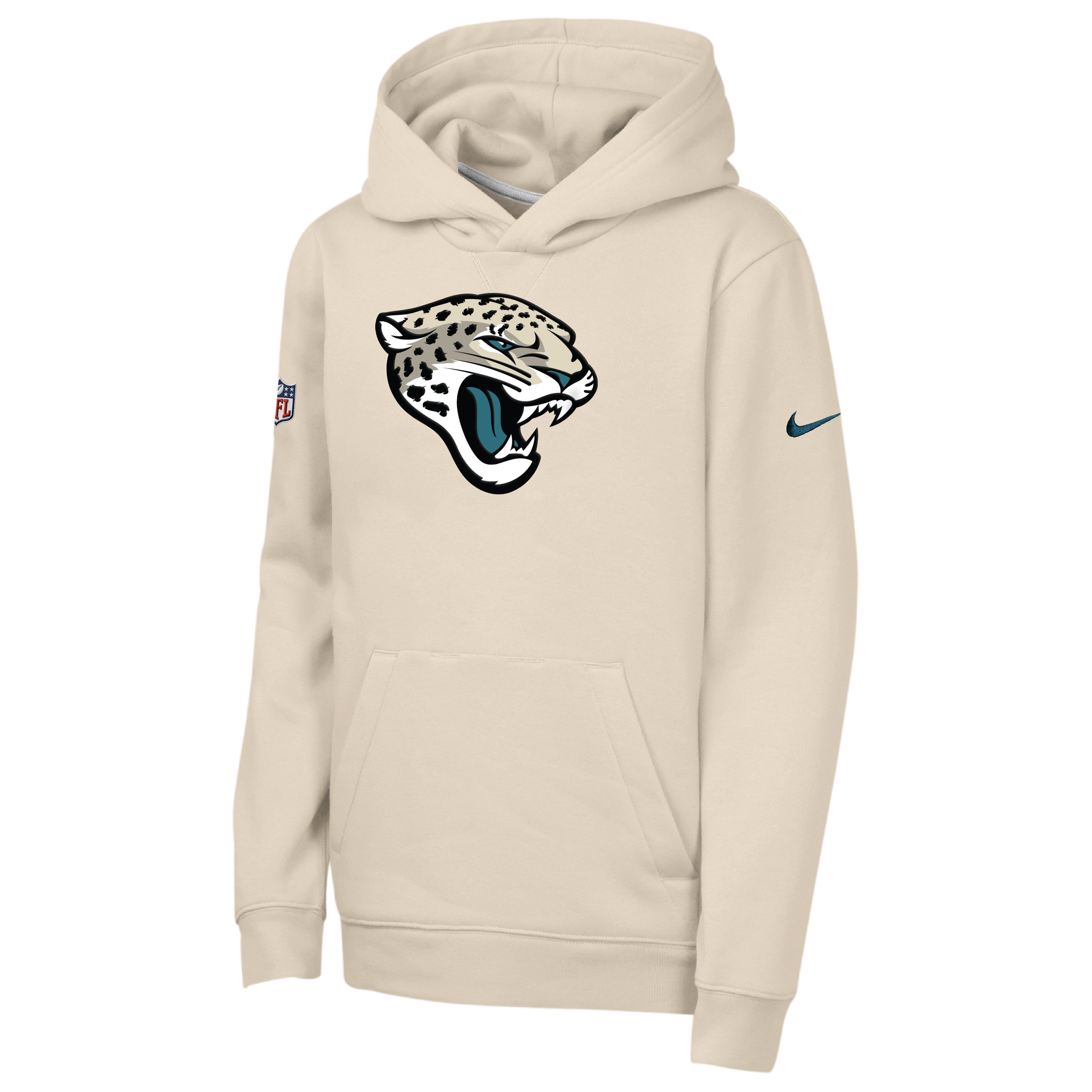 Sweat à capuche en polaire Nike Natural Jacksonville Jaguars 2026 Rivalries Collection Sideline Club pour jeunes