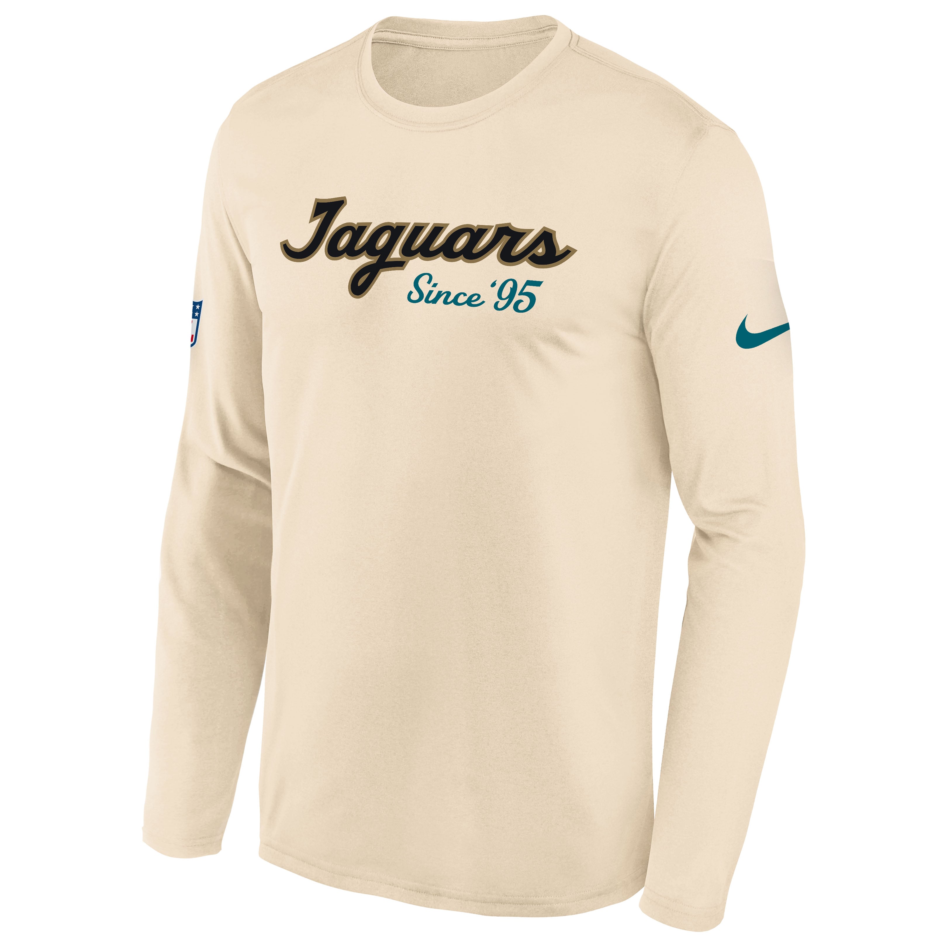Youth Nike  Natural Jacksonville Jaguars 2026 Rivalries Collection Sideline Legend Long Sleeve T-Shirt