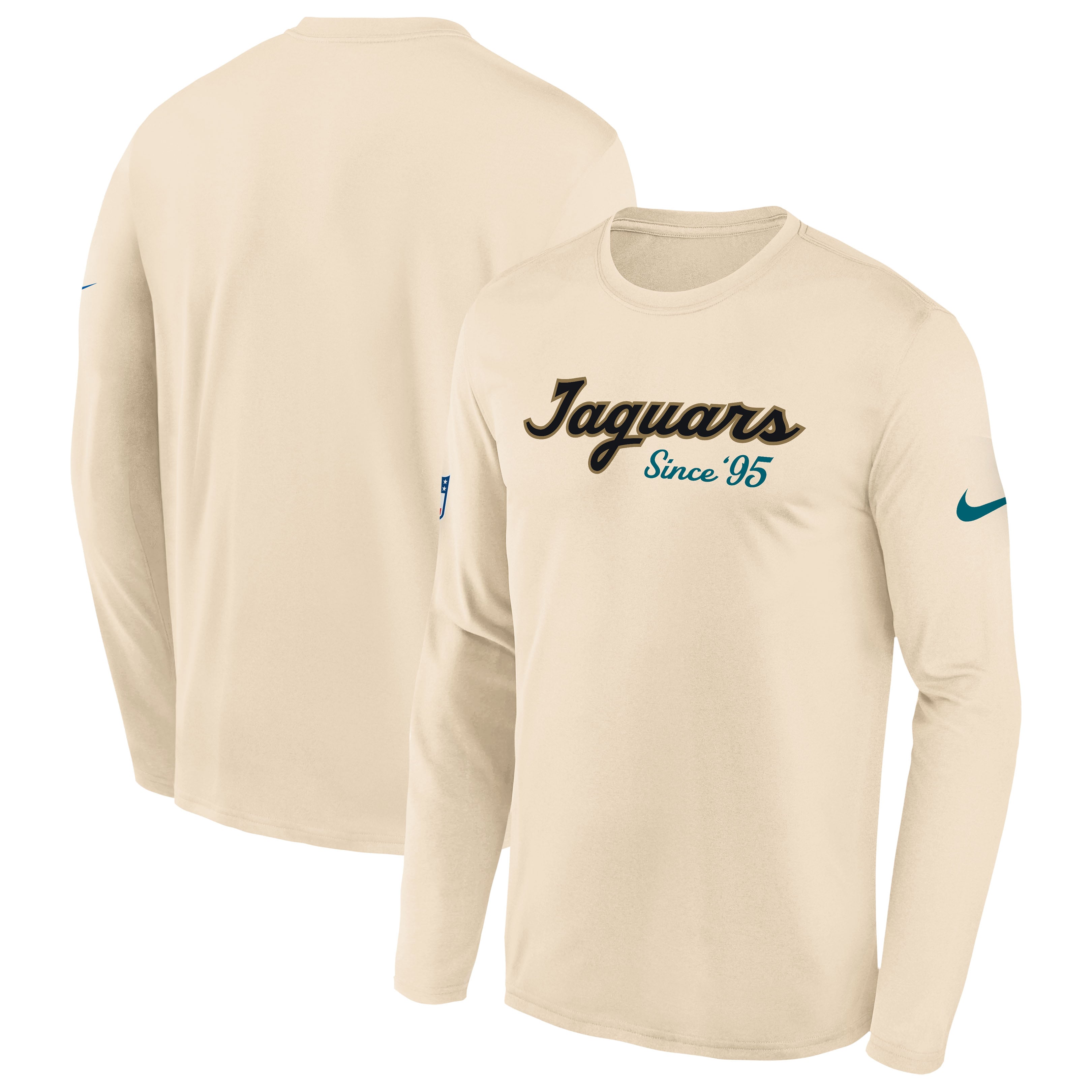 Youth Nike  Natural Jacksonville Jaguars 2026 Rivalries Collection Sideline Legend Long Sleeve T-Shirt