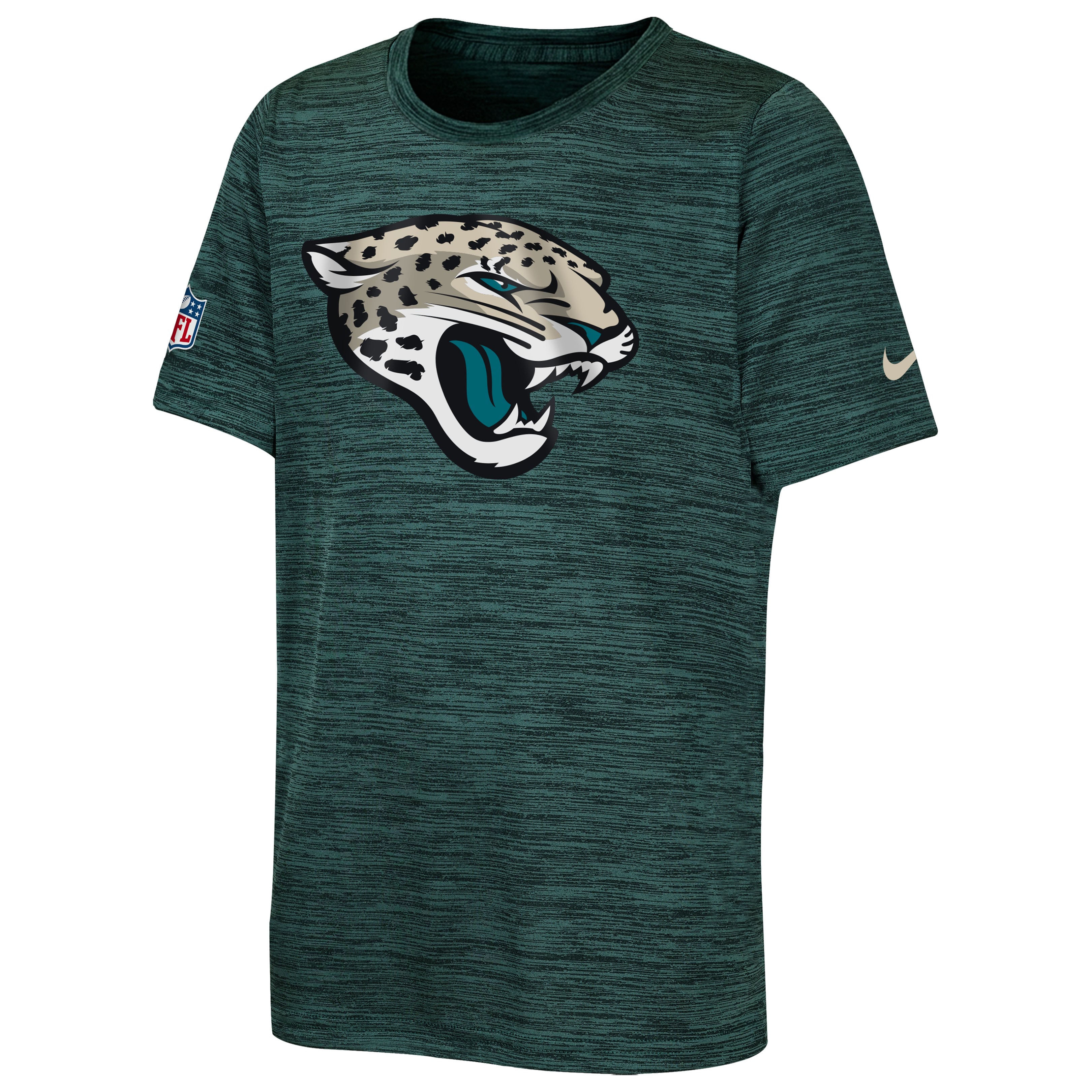 T-shirt Nike Sideline Velocity pour jeunes, couleur turquoise, collection Jacksonville Jaguars 2026 Rivalries