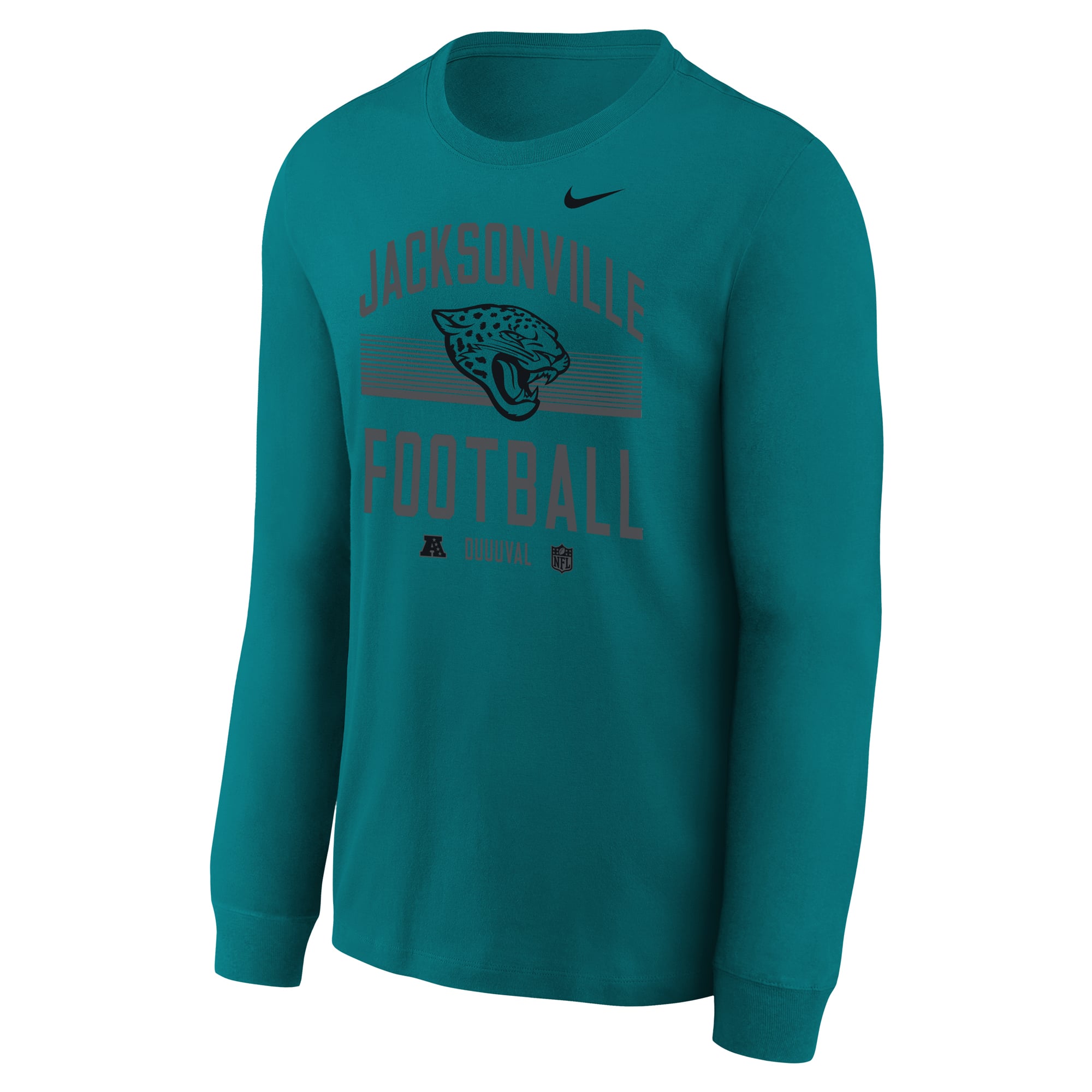 T-shirt à manches longues Nike Essential Jacksonville Jaguars bleu sarcelle pour jeunes