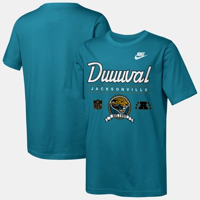  Jacksonville Jaguars Nike Youth Hometown Rewind Slub Dri-FIT T-Shirt - Teal