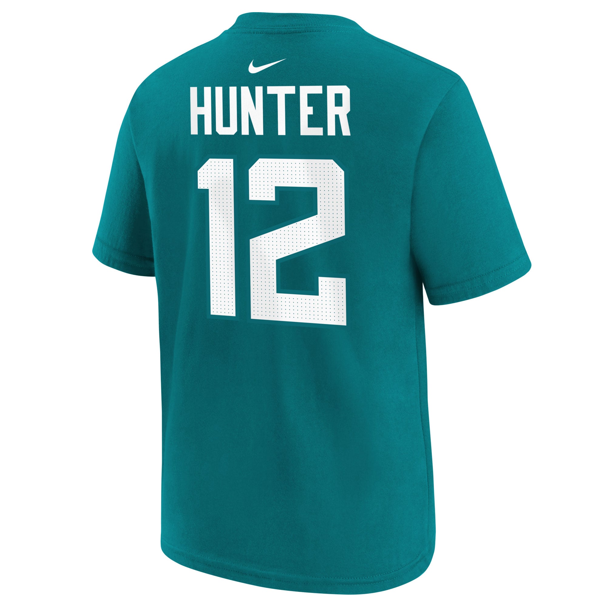 Maillot de match Nike Travis Hunter bleu sarcelle des Jaguars Jacksonville pour jeunes