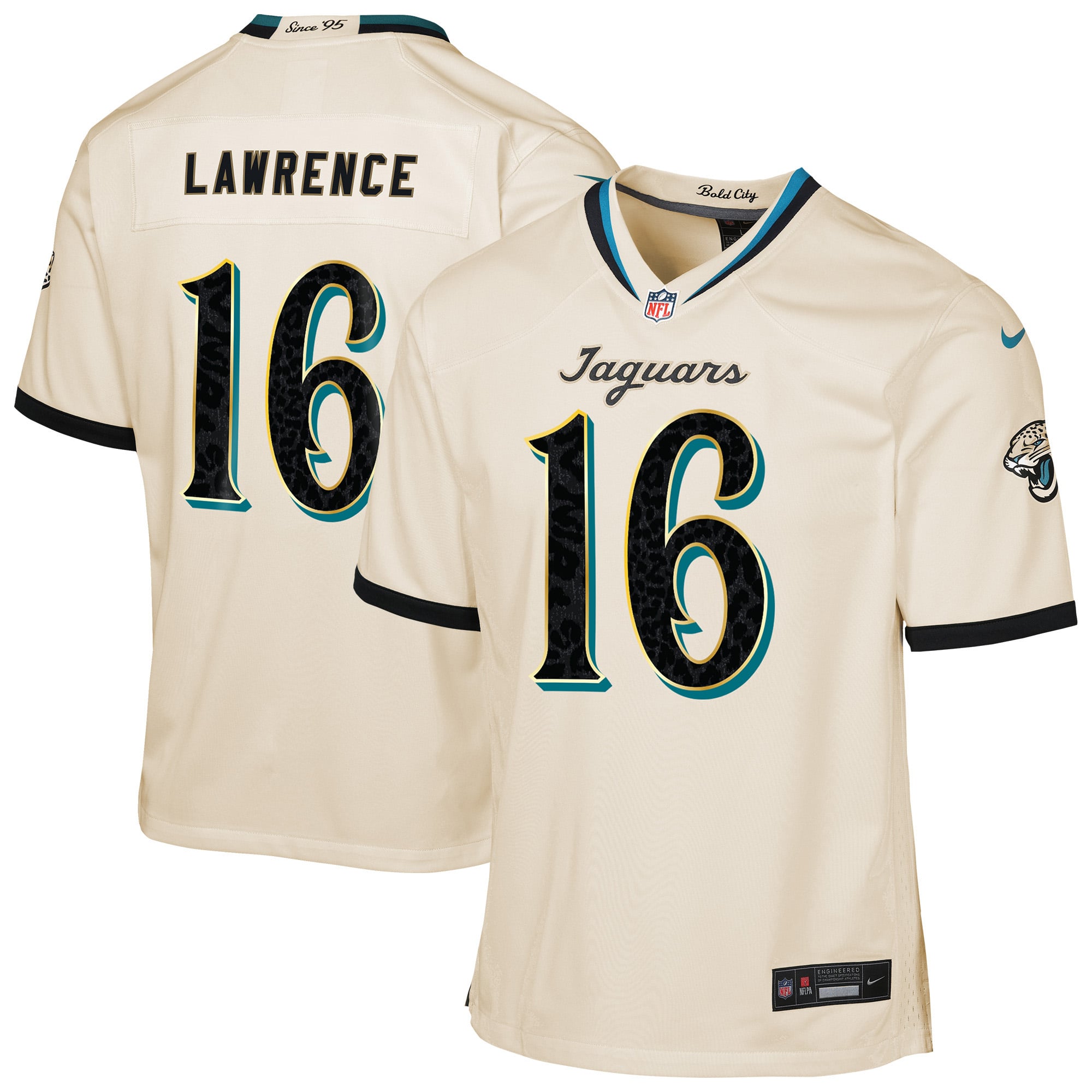 Youth Nike Trevor Lawrence Natural Jacksonville Jaguars 2026 Rivalries Collection Game Jersey