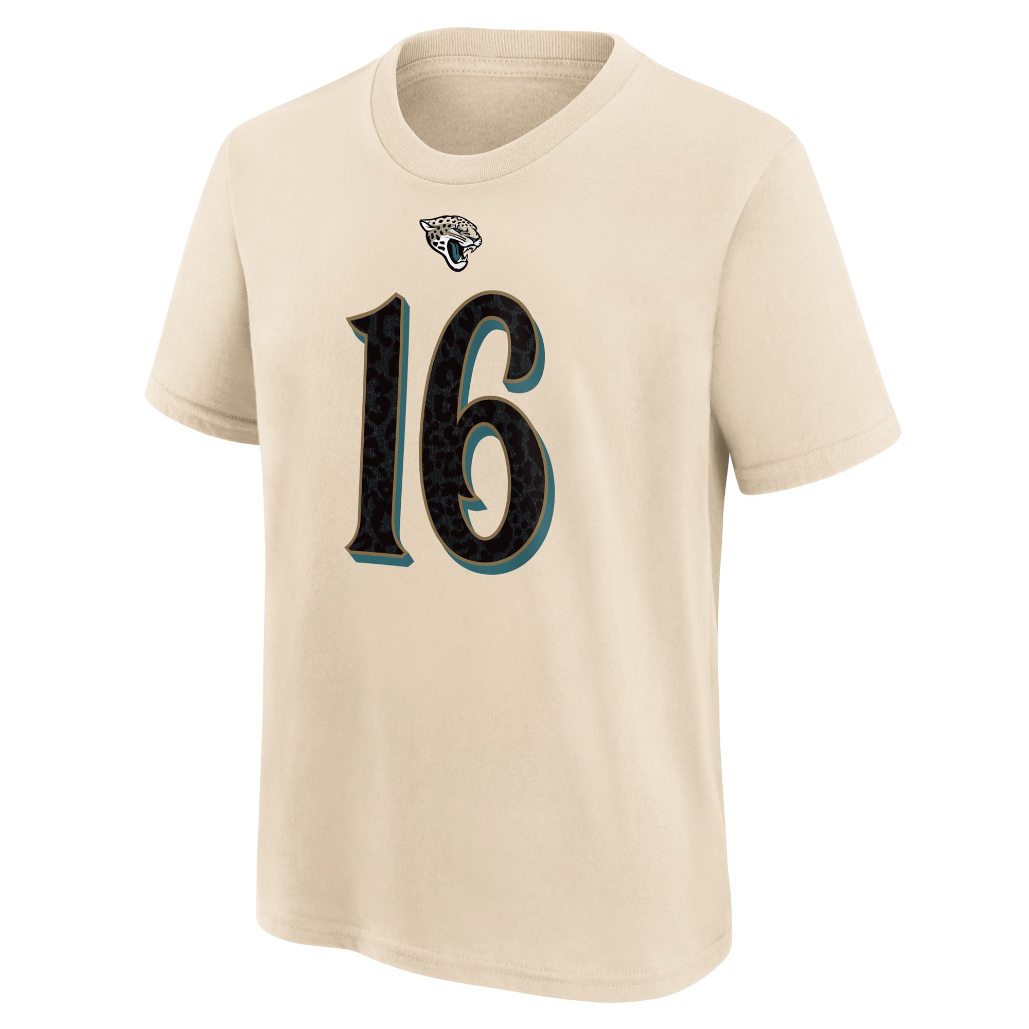 Youth Nike Trevor Lawrence Natural Jacksonville Jaguars 2026 Rivalries Collection Name & Number T-Shirt