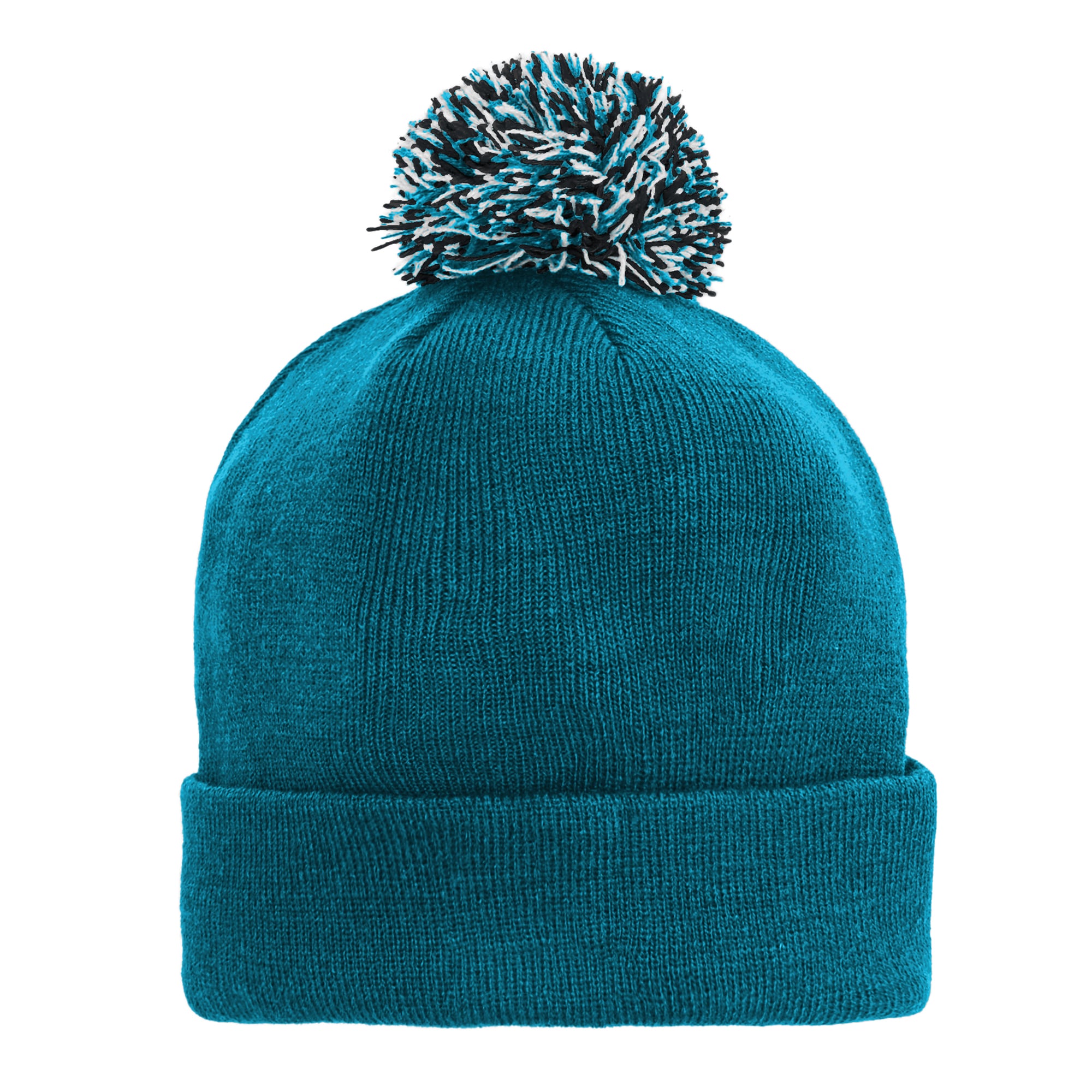 Bonnet à revers en maille sarcelle Jacksonville Jaguars pour enfant Outerstuff avec pompon