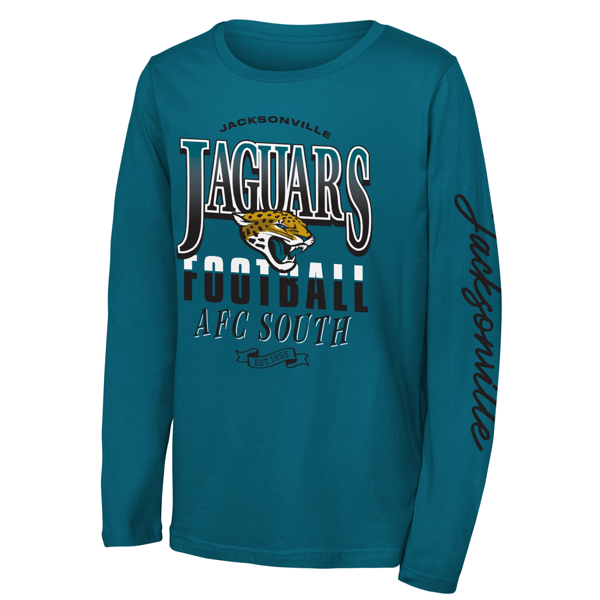 T-shirt à manches longues Youth Outerstuff Teal Jacksonville Jaguars Real Ones