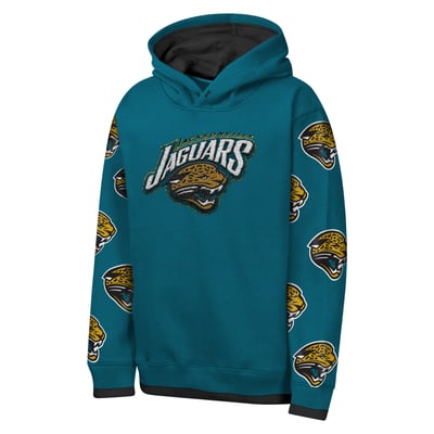Jacksonville Jaguars Outerstuff Youth Retro Draft Day Chenille Pullover Hoodie - Teal
