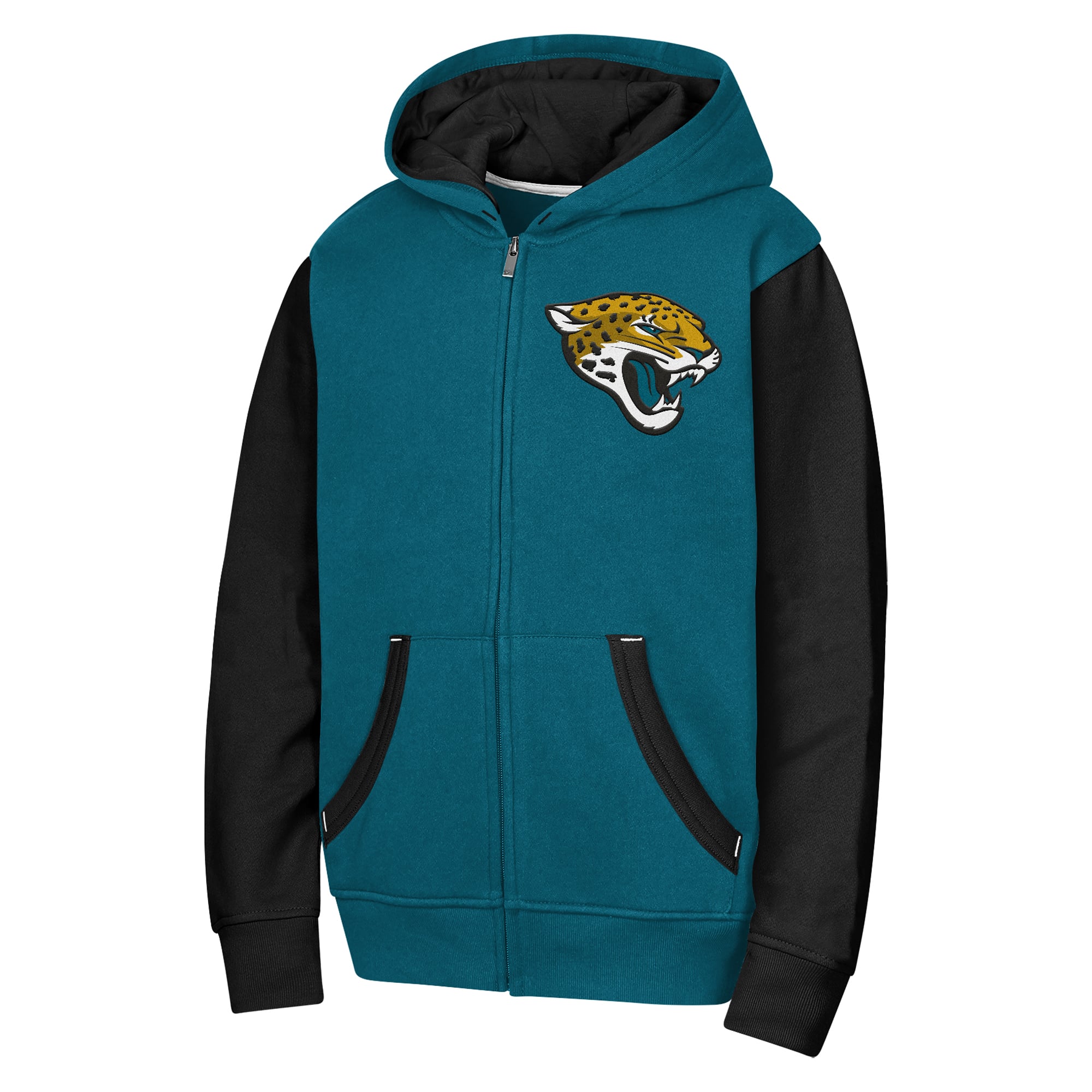 Sweat à capuche zippé Youth Outerstuff Teal Jacksonville Jaguars Stadium Colorblock