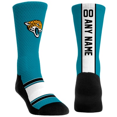  Jacksonville Jaguars Rock Em Youth Custom Jersey Crew Socks - Teal