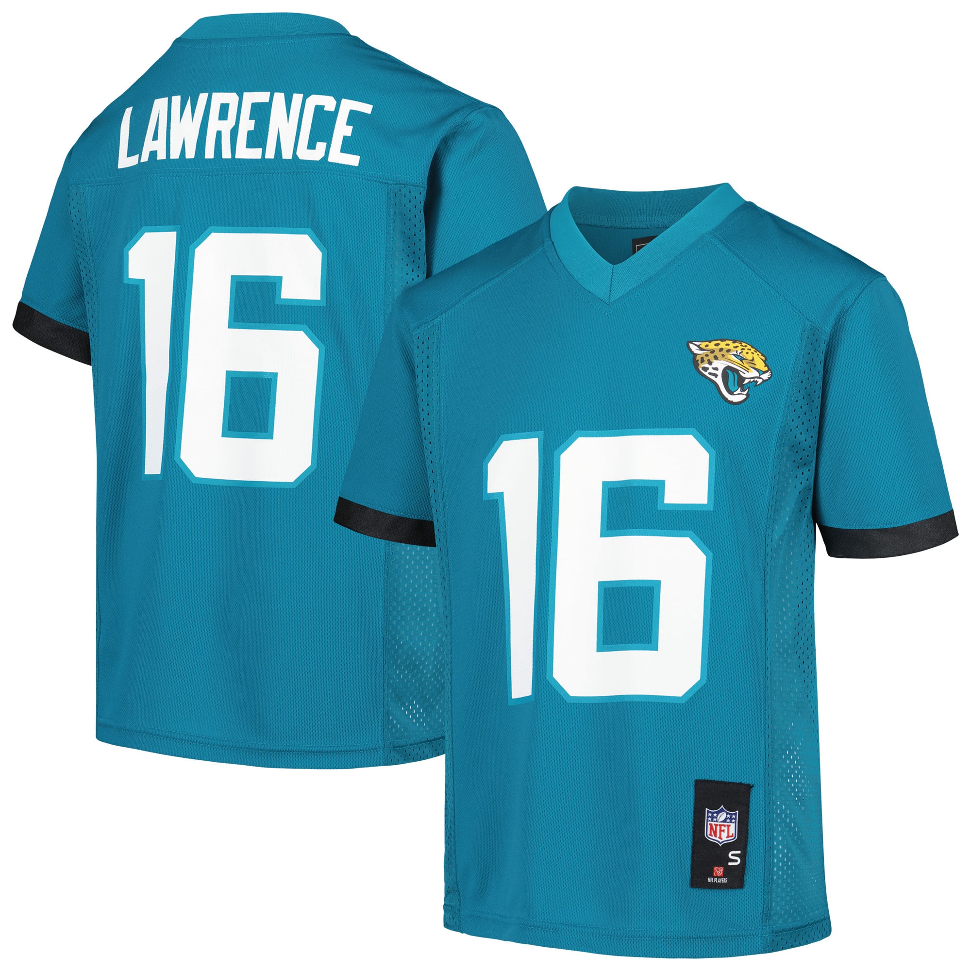 Maillot réplique Trevor Lawrence pour jeunes, couleur turquoise, des Jaguars de Jacksonville