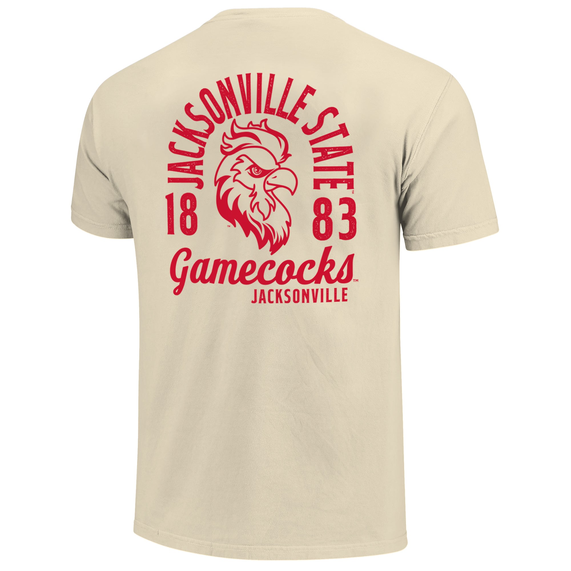 T-shirt crème pour homme avec motif mascotte des Jacksonville State Gamecocks