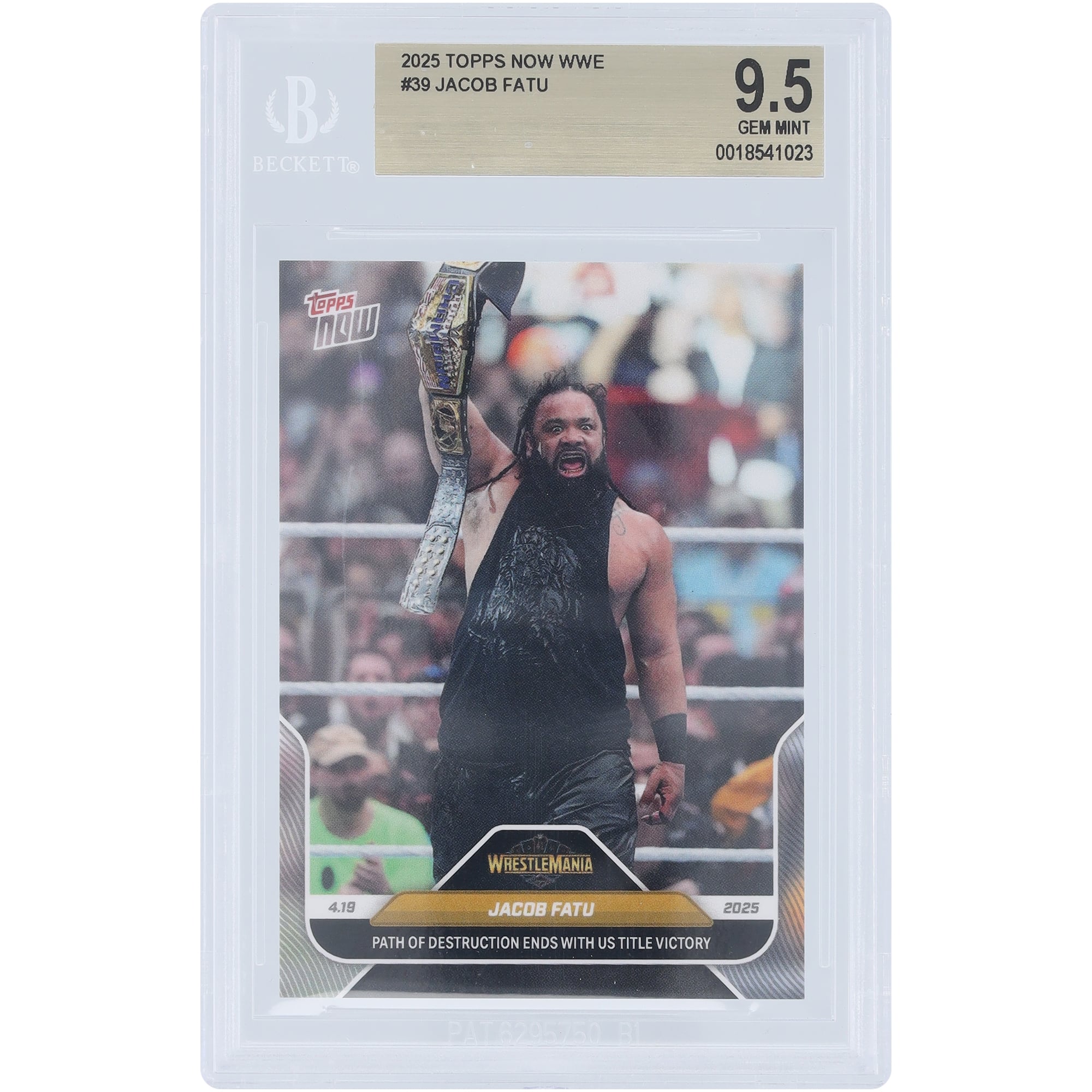 Jacob Fatu WWE 2025 Topps Now Path of Destruction Ends with US 