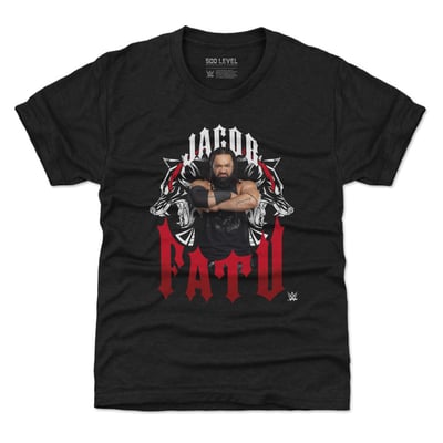 500 Level Jacob Fatu Youth Heather Black Werewolf Tribal T-Shirt