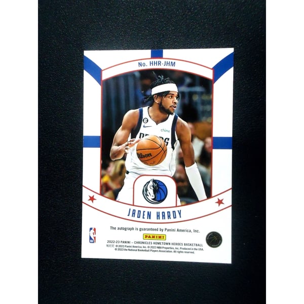 Jaden Hardy 2022-23 HOMETOWN HEROES RC AUTO Card #HHRJHM MAVERICKS