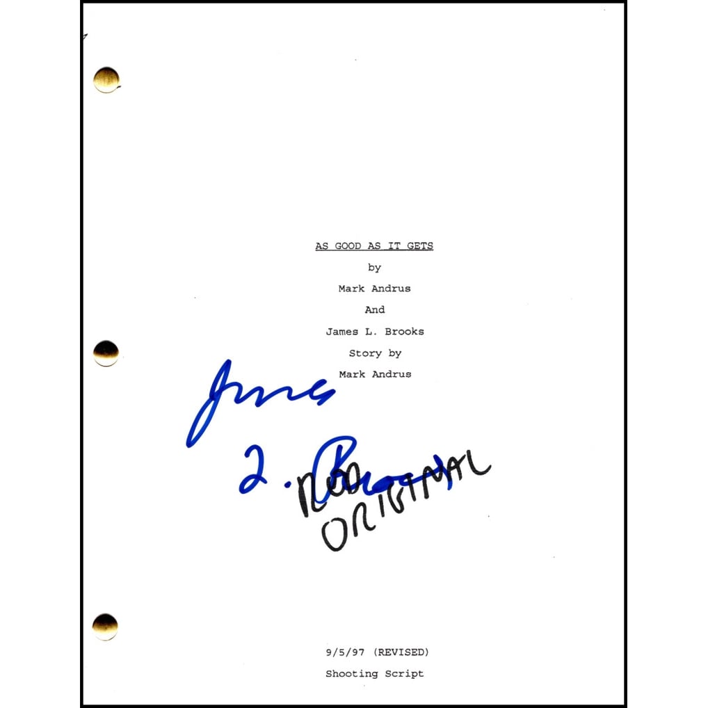 James L Brooks Signed Autograph As Good As It Gets Full Script Screenplay