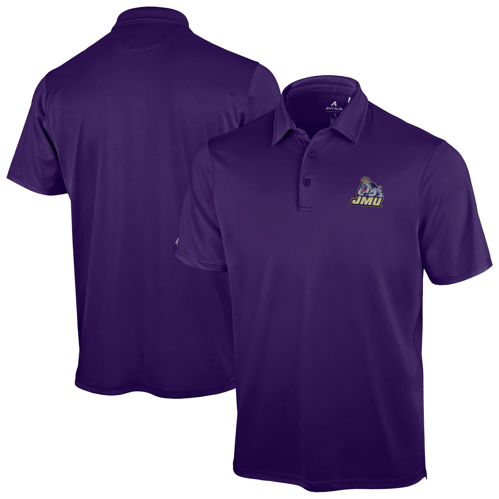 Men's Antigua Purple James Madison Dukes Unshakable Solid Polo