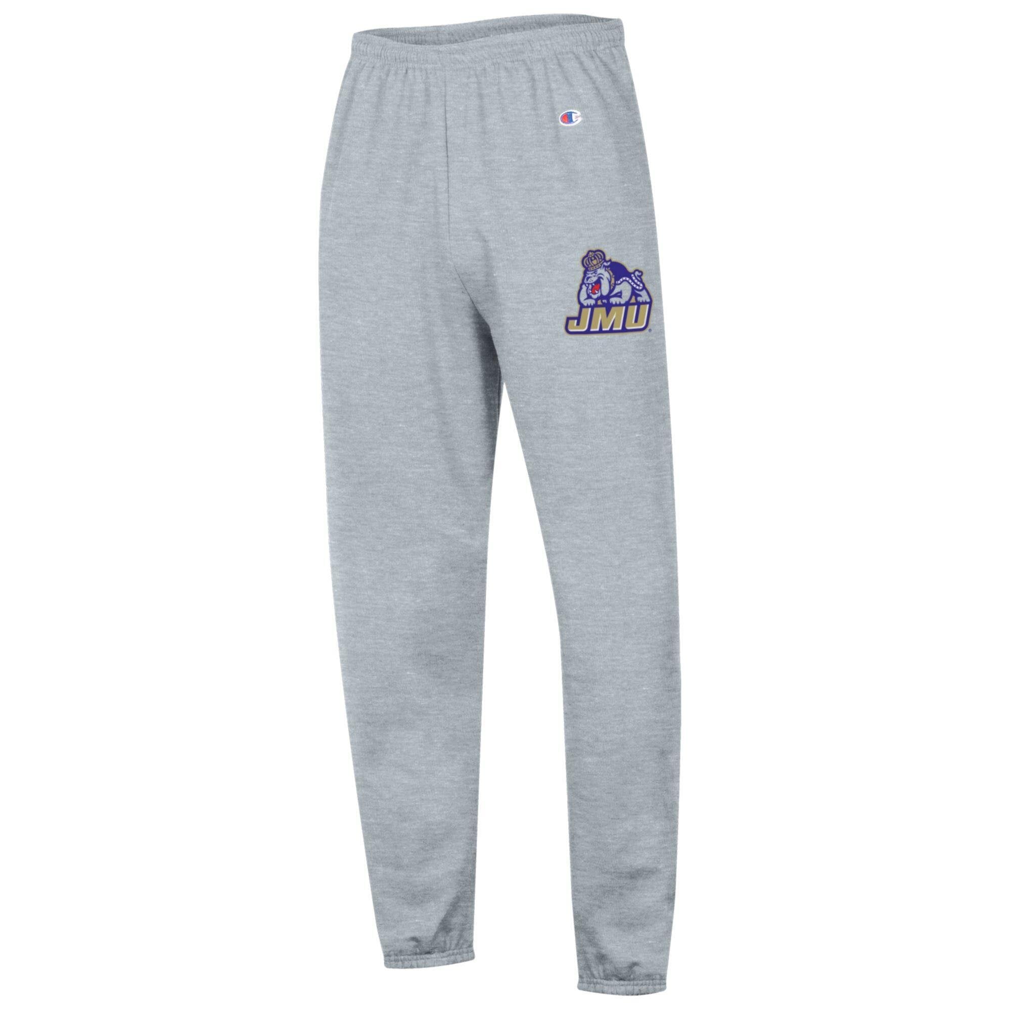 Men's Champion Heather Gray James Madison Dukes Powerblend Fleece Team Sweatpants
