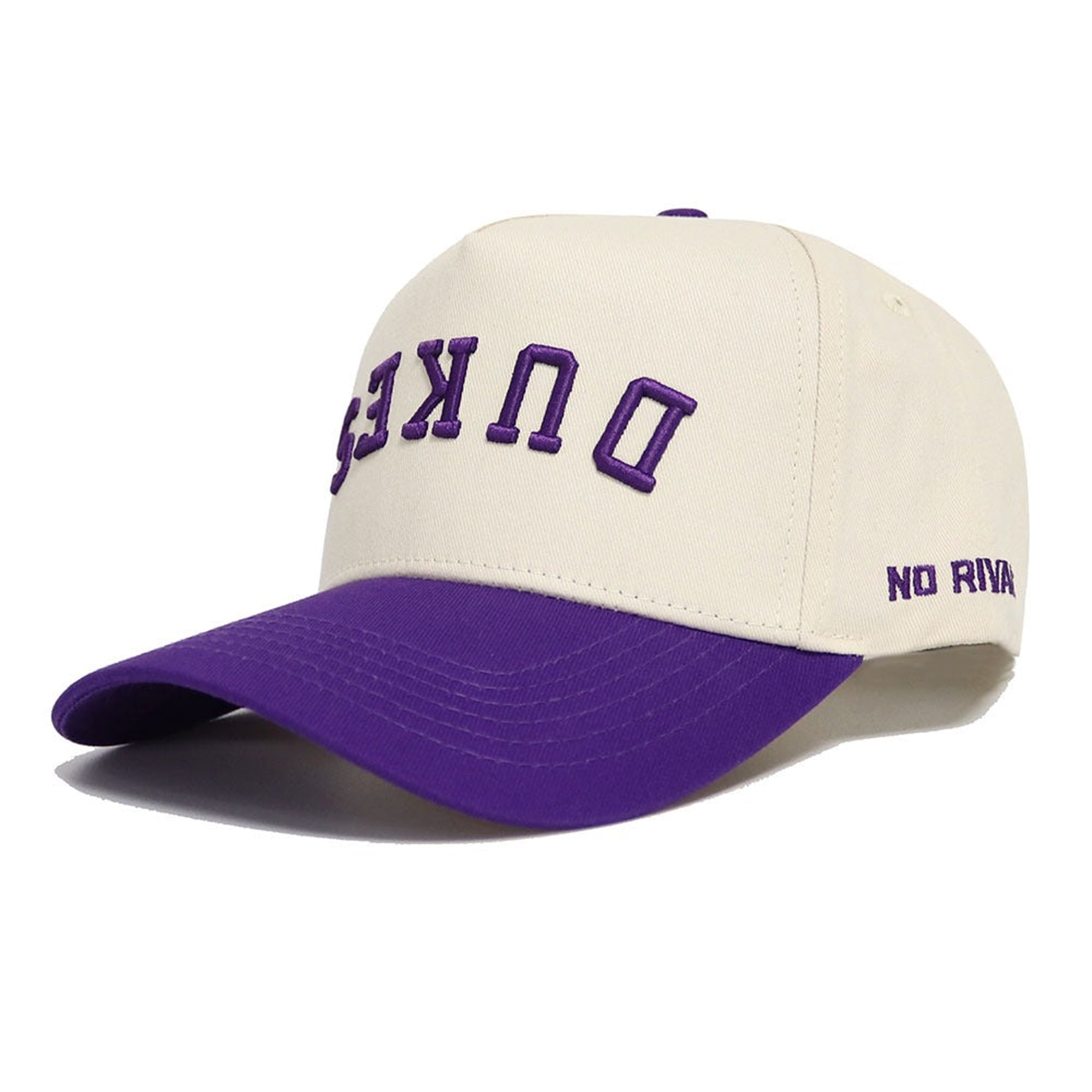 Casquette unisexe No Rivals naturelle/violette James Madison Dukes à l'envers, couleurs classiques, ajustable