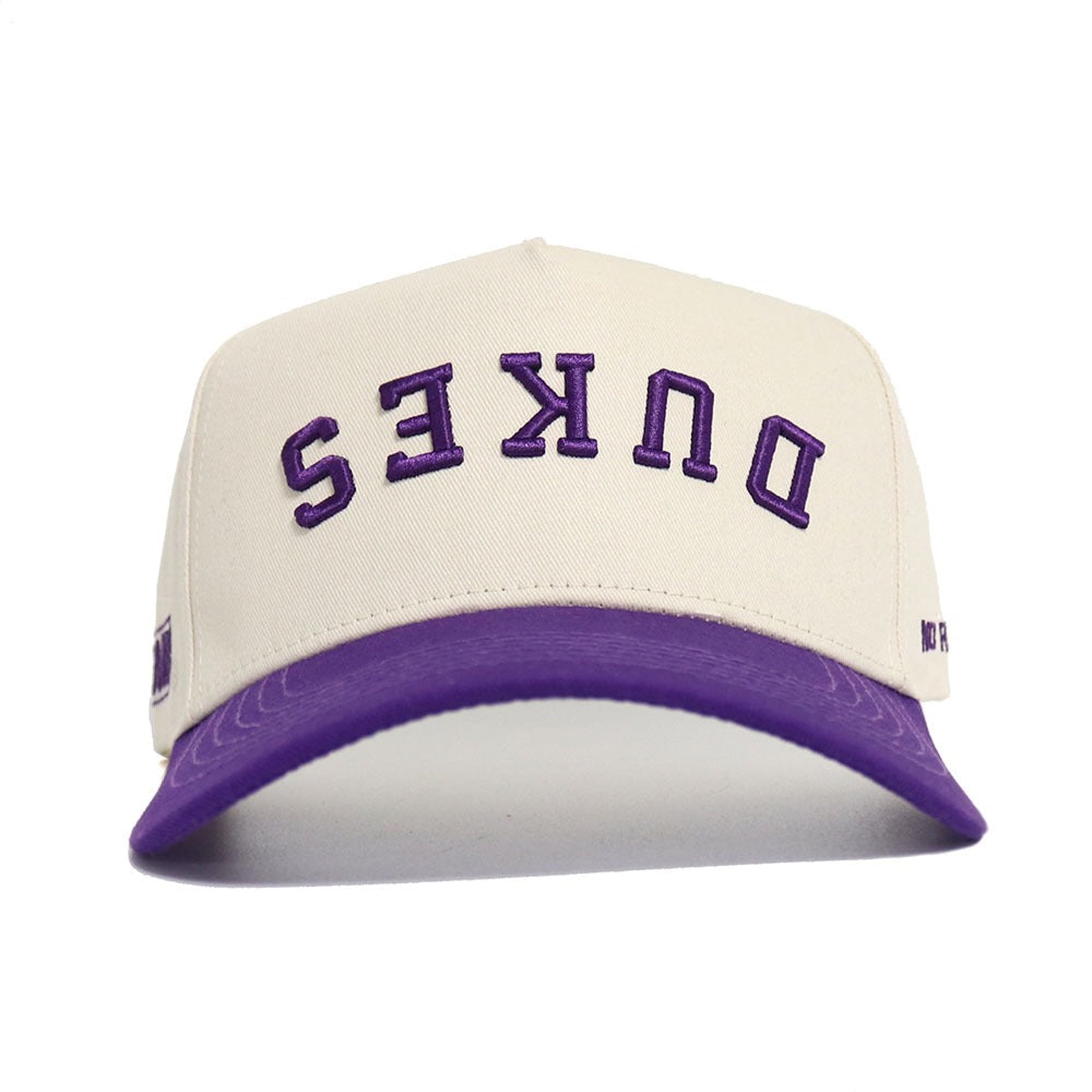 Casquette unisexe No Rivals naturelle/violette James Madison Dukes à l'envers, couleurs classiques, ajustable