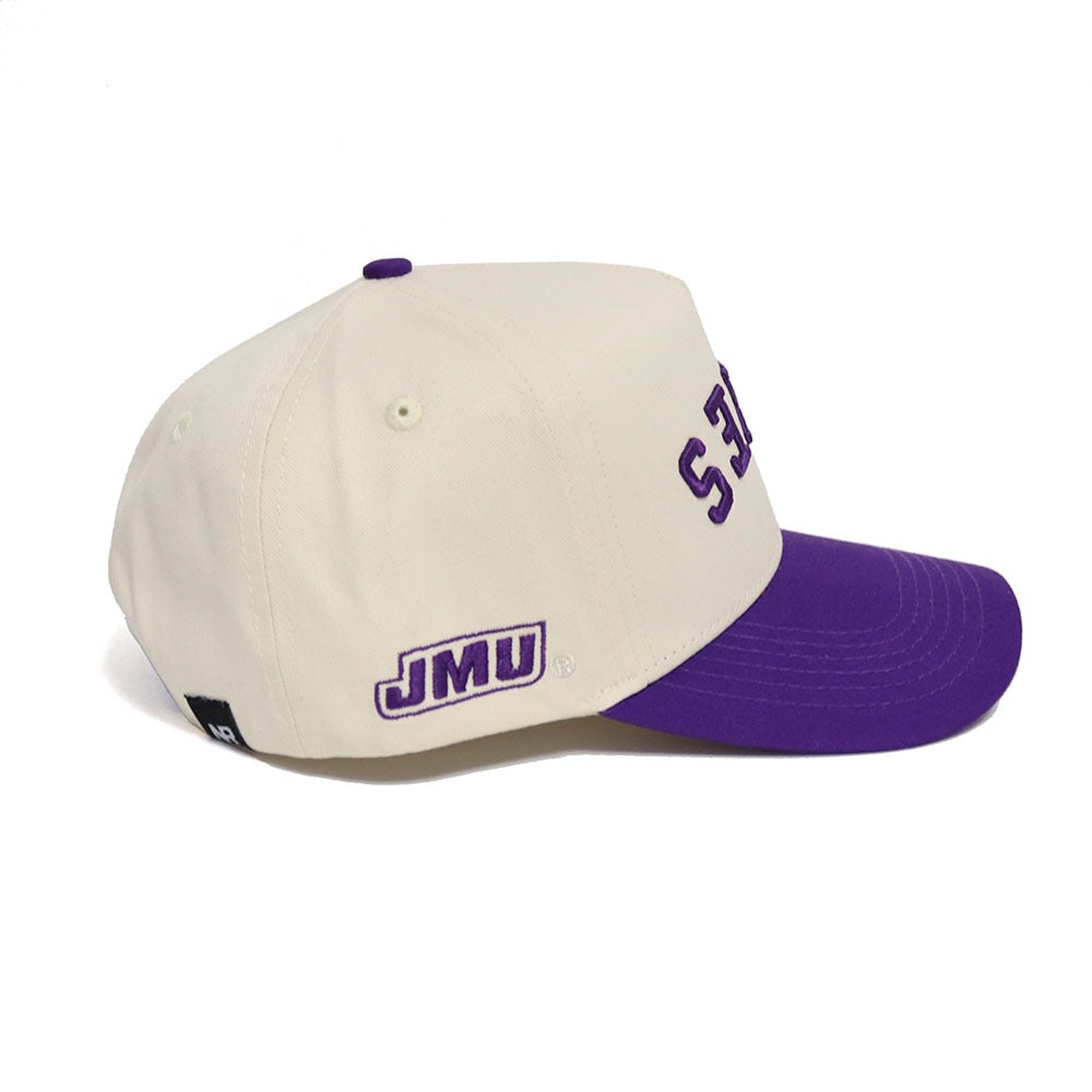 Casquette unisexe No Rivals naturelle/violette James Madison Dukes à l'envers, couleurs classiques, ajustable