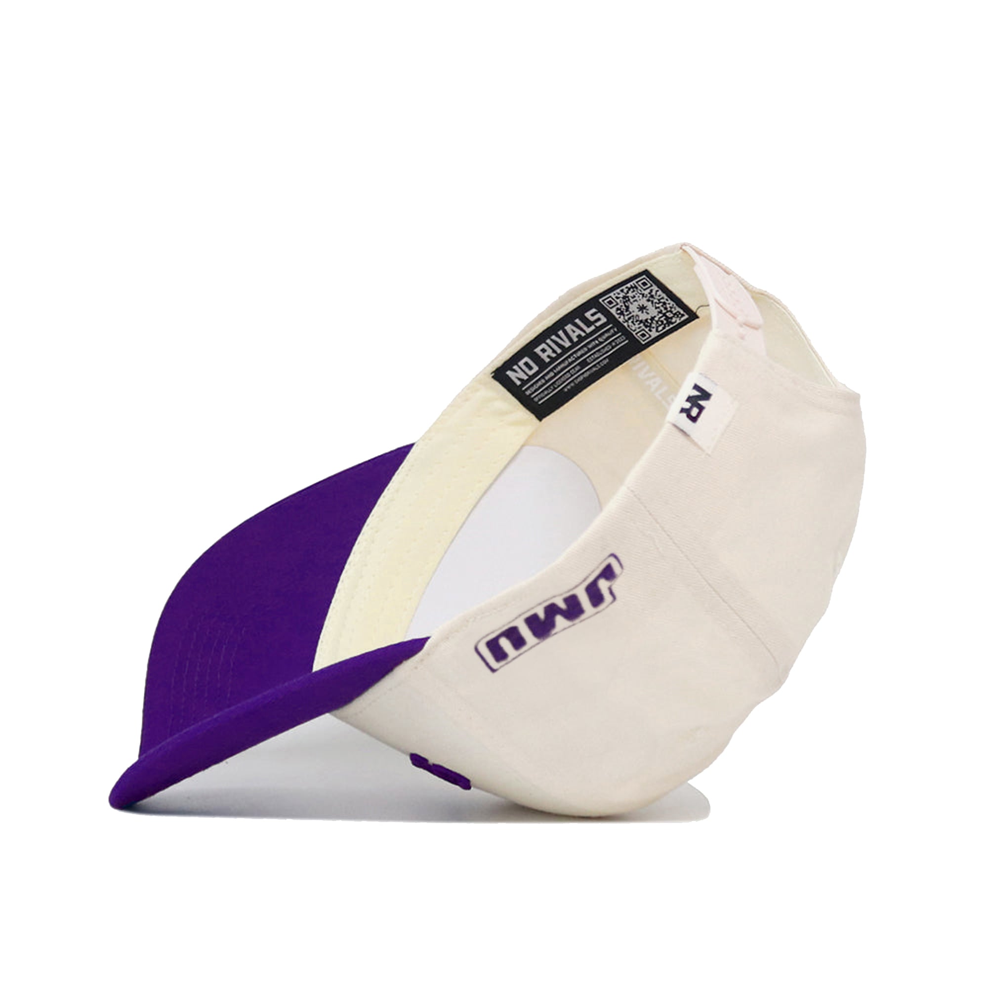 Casquette unisexe No Rivals naturelle/violette James Madison Dukes à l'envers, couleurs classiques, ajustable