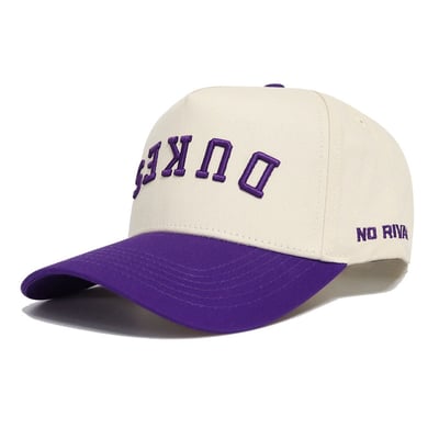 James Madison Dukes No Rivals Unisex Upside Down Classic Colors Adjustable Hat - Natural/Purple