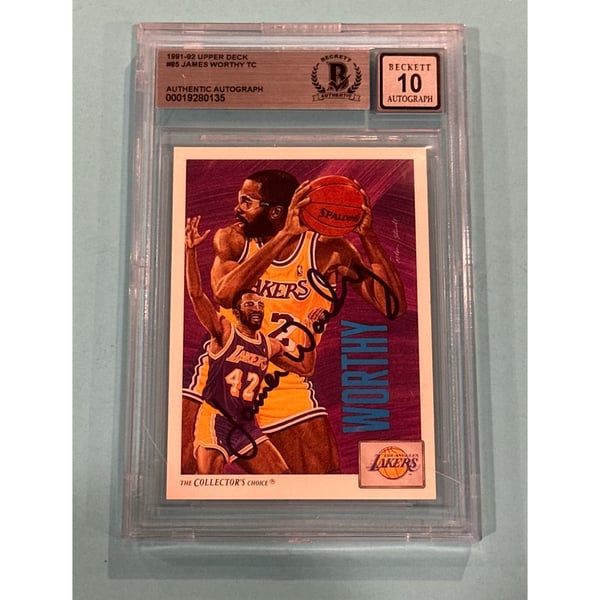 James Worthy Autographed Trading Cards, Signed James Worthy 