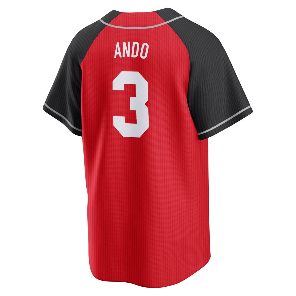 AKATSUKI JAPAN ベースボールシャツ RED #3 安藤誓哉