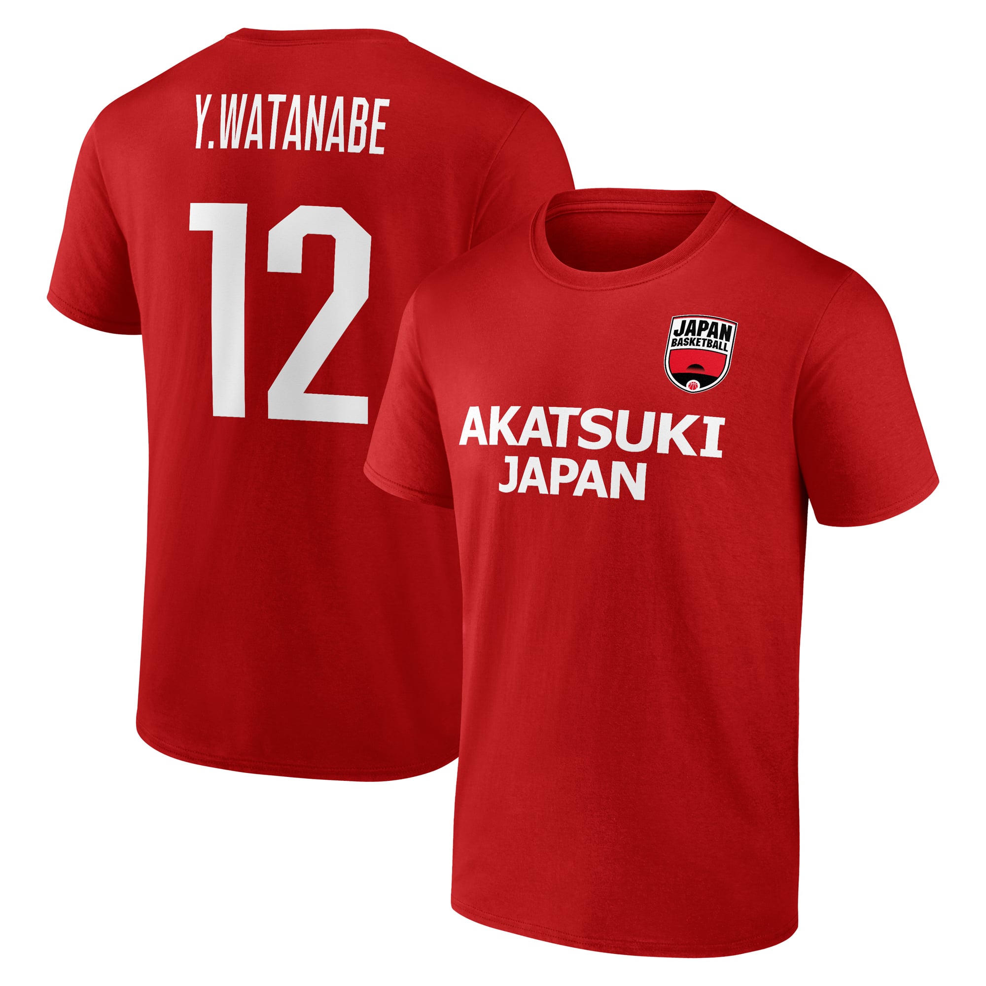 AKATSUKI JAPAN N&N Tシャツ (レッド) #12渡邊雄太