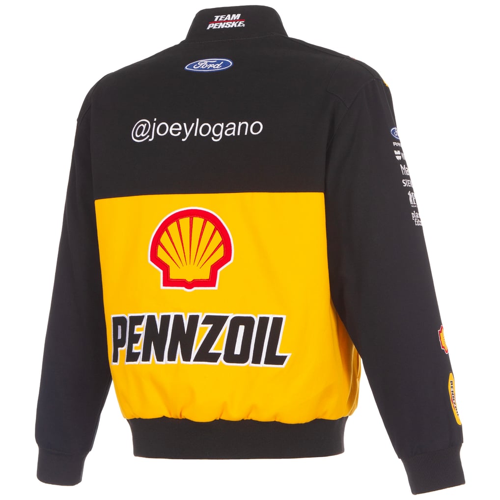 Men's JH Design Black Joey Logano 2026 Pennzoil Full-Snap Twill Racing ...