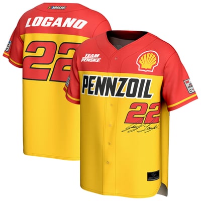 Joey Logano ProSphere Unisex Pennzoil Baseball Fashion Jersey - Yellow