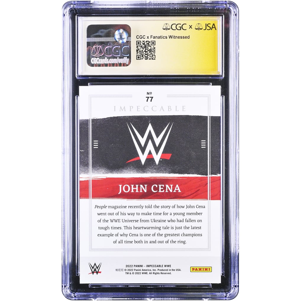John Cena WWE Autographed 2022 Panini Impeccable WWE Silver #77 
