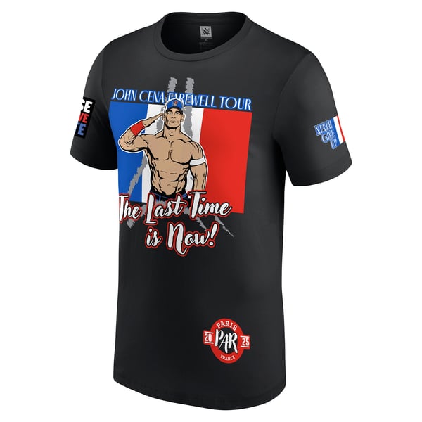 WWE John Cena Farewell 2025 Paris T-Shirt - Black - Mens