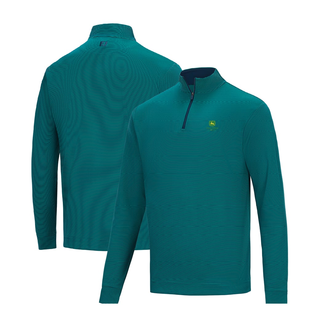  John Deere Classic FootJoy Ottoman Stripe Knit Quarter-Zip Pullover - Green