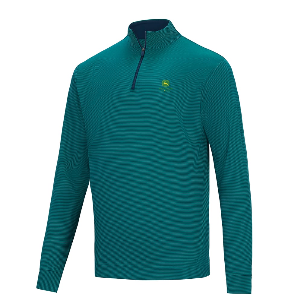  John Deere Classic FootJoy Ottoman Stripe Knit Quarter-Zip Pullover - Green