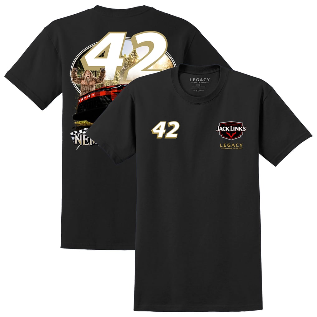 T-shirt noir de la collection LEGACY Motor Club de John Hunter Nemechek, Jack Link's Car