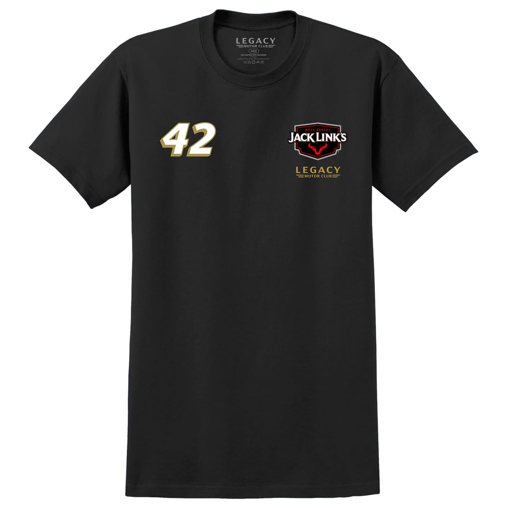 T-shirt noir de la collection LEGACY Motor Club de John Hunter Nemechek, Jack Link's Car