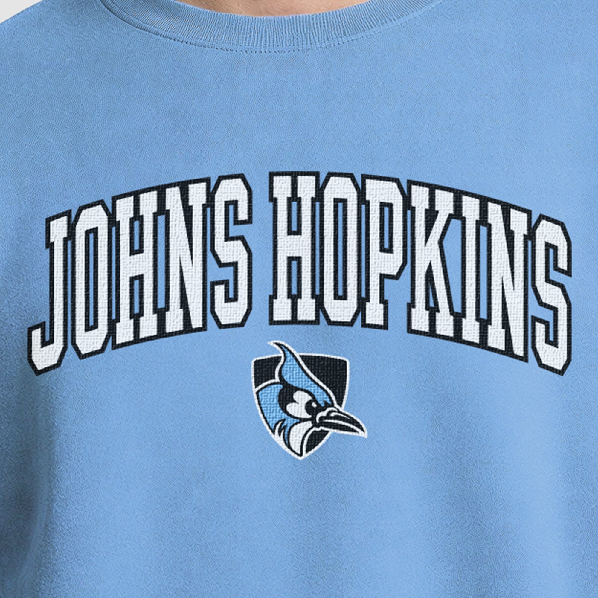 Men's Champion Light Blue Johns Hopkins Jays Contrast Sweatshirt