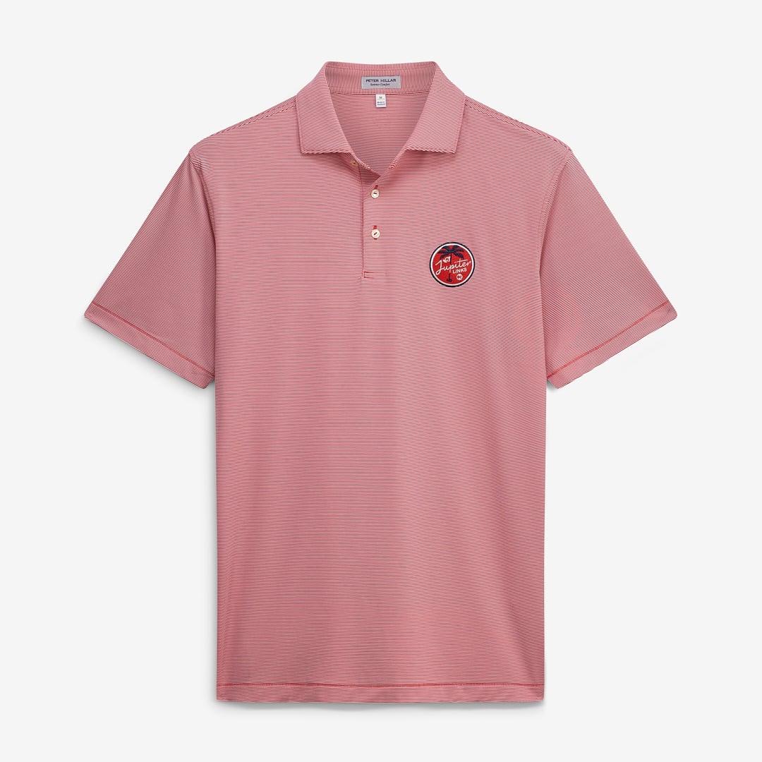 Polo Peter Millar rouge Jupiter Links Golf Club Jubilee Stripe pour homme