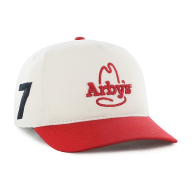  Justin Allgaier '47 Sponsor Logo Number Side Patch Hitch Adjustable Hat - Natural/Red