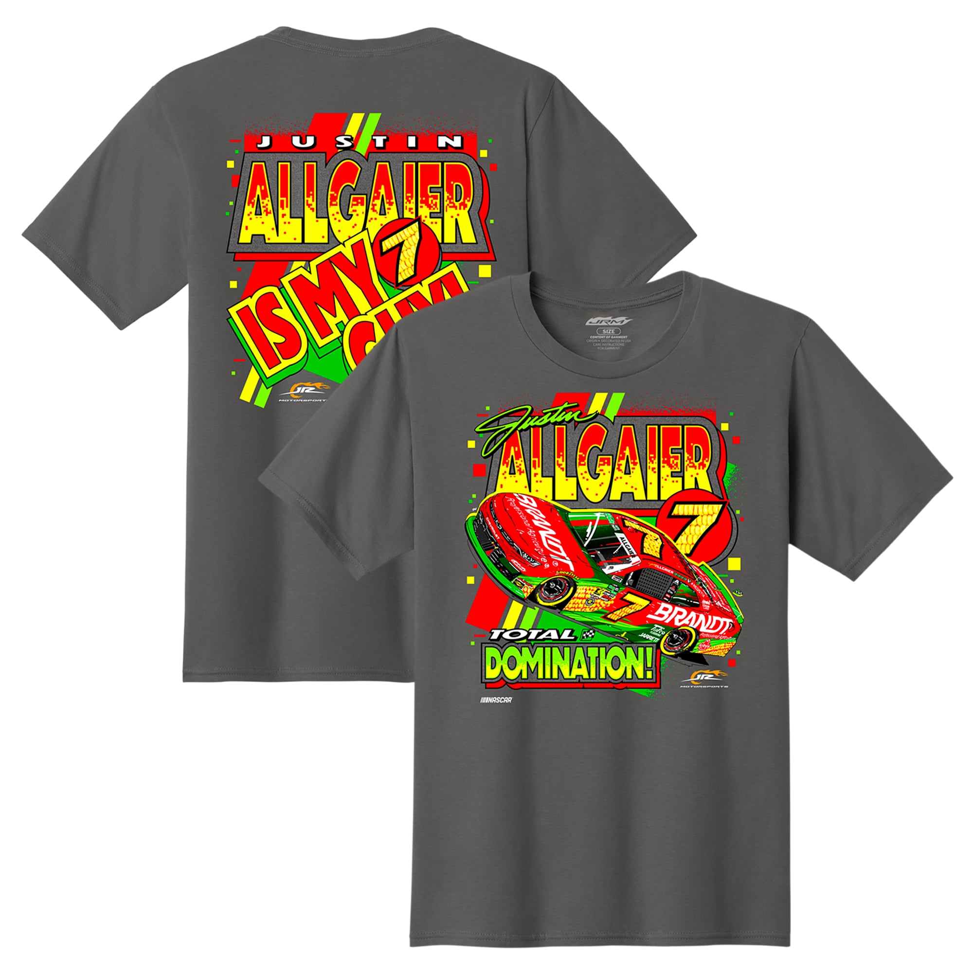 Men's Classic Ink Gray Justin Allgaier Brandt T-Shirt